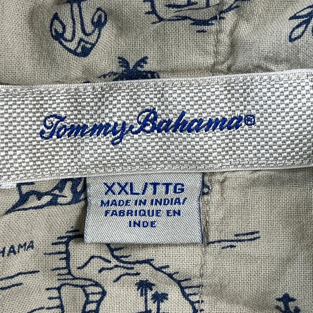 Tommy Bahama Linen Beach Blend Pants Mens 2XL Beige Slash Pockets Elastic Waist